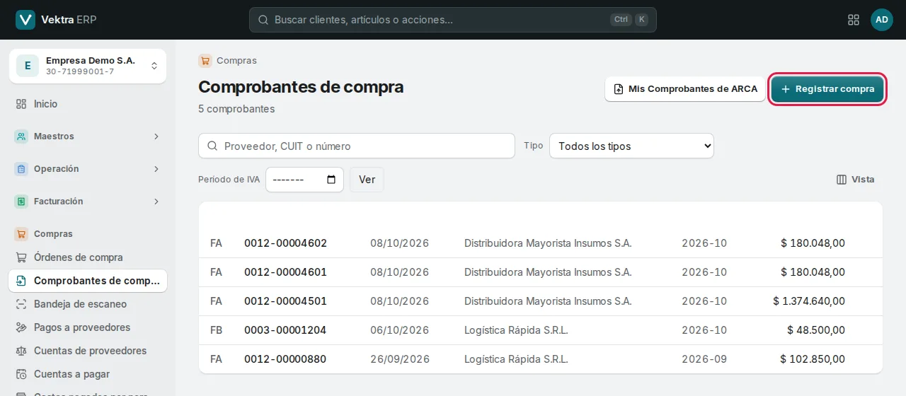 Compras y pagos